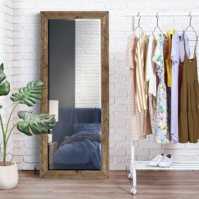 Barnwood Wood Full Length Mirror - Distressed Tonal Walnut (AR2-L05S)