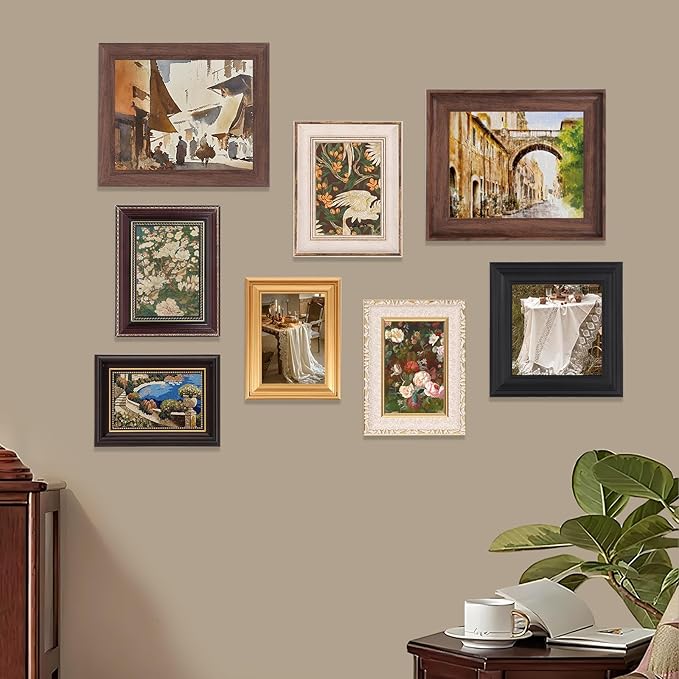 10 Pack Vintage Picture Frames for Wall or Tabletop Display Ornate Vintage Picture Frames Vintage Wall Art for Gallery Bedroom Living Room Antique Photo Frame for Wall Décor