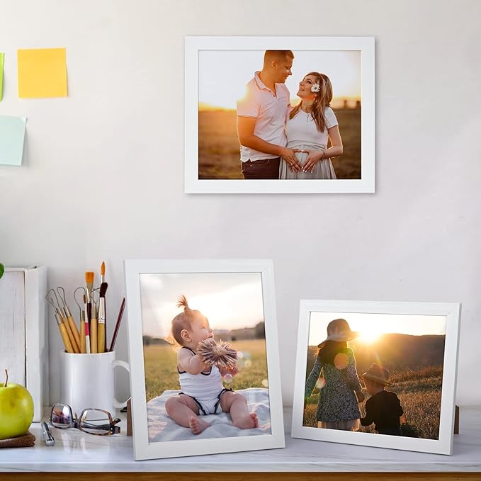 Giftgarden 12 Pack 3.5x5 Picture Frame White, 3.5 by 5 Photo Frames Bulk for Desktop Display or Wall Mount