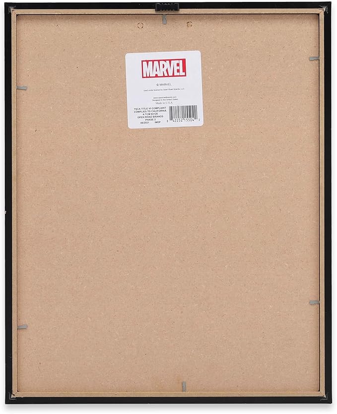 Marvel Avengers Framed Wood Wall Decor - Featuring Captain America, Iron Man and More - Classic Marvel Avengers Wall Art