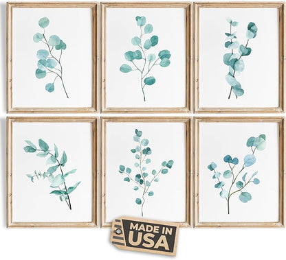 Trendy Eucalyptus Art Prints (Set of 6) Art Print - 8x10 (Unframed) | Refresh Your Space with Contemporary Elegant Botanical Wall Decor | Modern Home Decor | Farmhouse Decor | Home Décor