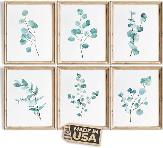 Trendy Eucalyptus Art Prints (Set of 6) Art Print - 8x10 (Unframed) | Refresh Your Space with Contemporary Elegant Botanical Wall Decor | Modern Home Decor | Farmhouse Decor | Home Décor