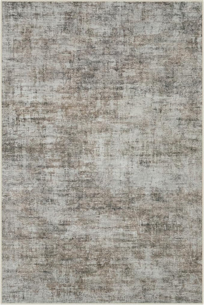 4x6 Area Rugs Washable Rug: Modern Abstract Living Room Rug Soft Anti-Skid Thin Carpet Indoor Floor Non-Shedding Carpets for Bedroom Dining Room Farmhouse Nursery Home Office Brown Black