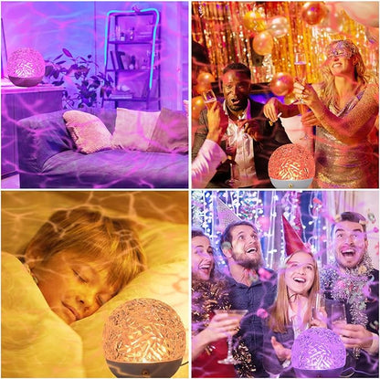 Tujoe 4 Pcs Ocean Wave Projector Night Light with Remote 16 Colors Water Light Projector USB Ocean Wave Lamp Outdoor Water Effect Night Lamp for Halloween Wedding Party Landscape Wall Tree Decoration