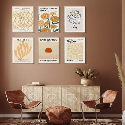 Habseligkeit Van Gogh Wall Art Prints, Flower Market Wall Art Prints, Matisse Posters for Room Aesthetic Unframed, 11x14in, Set of 6