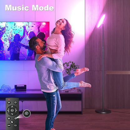 Yikuneng RGB Torchiere Floor Lamps for Living Room, 3600LM 36W Bright LED Standing Lamp with Remote, Modern Color Changing Tall Lamp with Stepless Dimming, 69" Corner Floor Lamp for Bedroom, Office