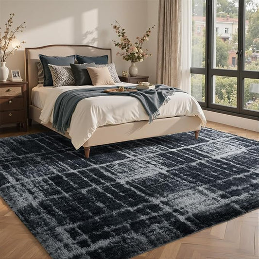9x12 Ft Extra Large Shag Rugs for Living Room, Ultra Soft Fluffy Furry Area Rugs for Bedroom Indoor Floor, Aesthetic Carpet for Kids Home Decor (Grey)