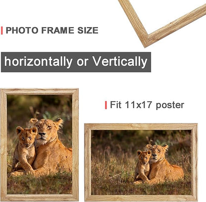 11x17 Picture frame set of 3,Modern Style Woode frames Wall Mounting Horizontally or Vertically, 11 by 17 Wall Gallery Poster Photo Frame with Shatter Resistant Plexiglass,best gift