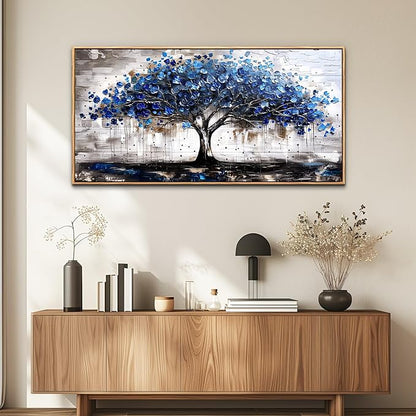 hyidecorart Abstract Wall Decoration For Living Room Canvas Wall Art For Office Bedroom Decor Tree Panoramic Landscape Wall Paintings Wood Framed Prints Textured Pictures Artwork Modern Hotel Decor