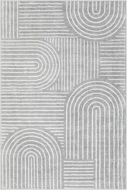 Lahome Abstract Area Rug 6x9, Soft Washable Rug for Living Room Ultra-Thin Non Slip, Modern Grey Rug Throw Carpet for Bedroom Dining Room Office Darrell (6'x9',Gray)