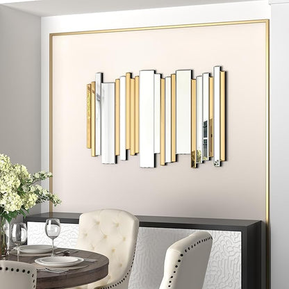 Decorative Mirrors for Wall Decor Large Mirrors for Wall Decor Living Room Silver Mirrors 24×36 inch (Gold)