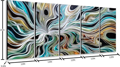 Yihui Arts Abstract Metal Wall Art for Living Room Modern Wall Sculpture Contemporary Aluminum Artwork for Indoor and Outdoor Decor