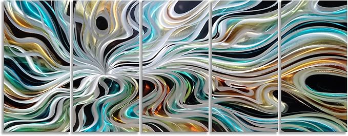 Yihui Arts Abstract Metal Wall Art for Living Room Modern Wall Sculpture Contemporary Aluminum Artwork for Indoor and Outdoor Decor