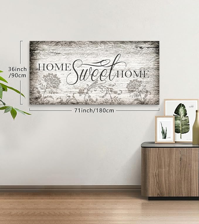 YYYYHPP YP2698 Home Sweet Home Wall Art Sign Canvas Print Wall Art Rustic Art for Living Room Bedroom and Office Home Kitchen Family Wall Decor