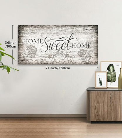 YYYYHPP YP2698 Home Sweet Home Wall Art Sign Canvas Print Wall Art Rustic Art for Living Room Bedroom and Office Home Kitchen Family Wall Decor