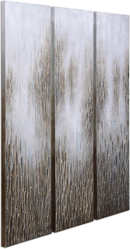 Empire Art Direct Abstract Wall Art Textured Hand Painted Canvas by Martin Edwards, Triptych, 72" x 18" each, Dreamy Field