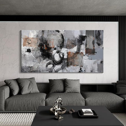 Pogusmavi Black Abstract Canvas Wall Art Pictures for Living Room Gray and White Wall Decoration Artwork for Walls Pictures for Bedroom Wall Decor Neutral Painting Canvas Prints Office Posters 20×40IN