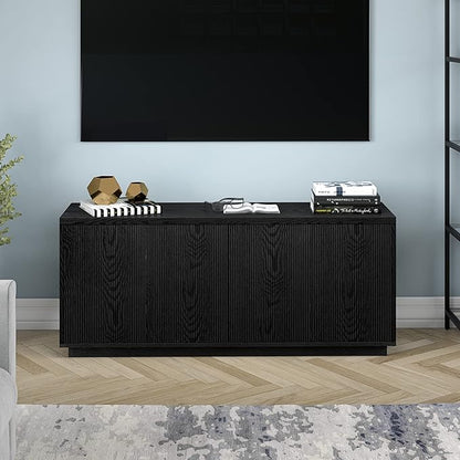 Henn&Hart Hanson, 57" Rectangular TV Stand, Black Grain