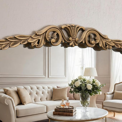 Besdomus Large Gold Vintage Mirror: 29"x 36" French Baroque Bathroom Mirror - Traditional Ornate Antique for Dresser/Mantel/Bedroom/Entryway/Hallway - Home Decor for Living Room
