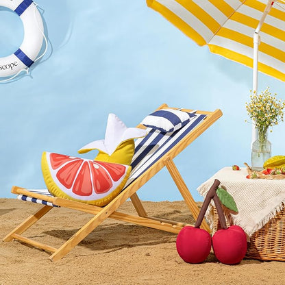 Phantoscope Fruit Outdoor Shaped Pillow Series Cherry Shaped Waterproof Outdoor Throw Pillow with Leather Decorative, Cushions for Fun Home Decor for Patio, Pool, Red, 15 x 6.5 inches