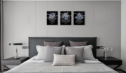 Faith, Hope & Love Bible Verse Inspirational Wall Art, Christian Canvas Wall Art, A Great Religious Decor Gift for Living Room & Bedroom, (8 X 10in X 3 pcs) Framed (Black)