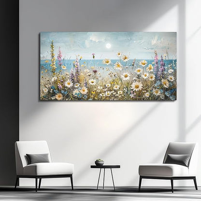 KELIYUAN Large Canva Wall Art For Living Room Farmhouse Wall Decor For Bedroom Office Decorations Abstract Paintings Flowers Landscape Wall Pictures Artwork Modern Aesthetic Room Home Decor 24x48In