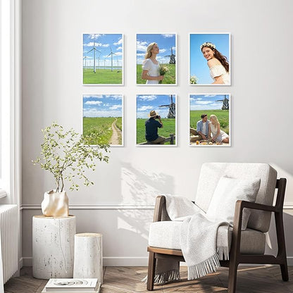 11x14 Picture Frame Set of 10, White Frames 11x14 for Tabletop Display, Horizontal or Vertical Wall Mounting