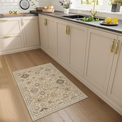 Machine Washable Boho Rugs for Entryway: Door Mat Indoor Entrance 2x3 Small Throw Rug Stain Resistant Non-Slip Low Pile Soft Carpet for Kitchen Front Door Indoor Entrance Entry Bedroom