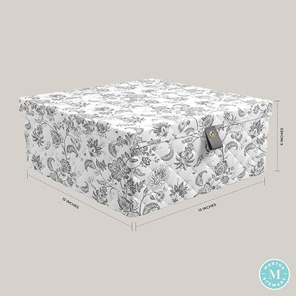 Martha Stewart Shallow Collapsible Storage Photo Organization Bin Container With Lid, Bedford Floral