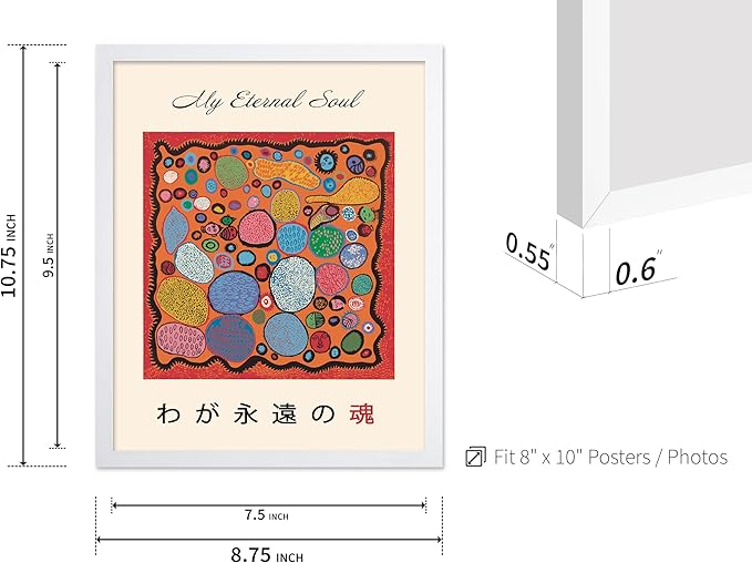 Poster Master Vintage Poster - Retro Pop Art Print - Gift for Artist, Friend - My Eternal Soul, Dot, Colorful, Modern, Abstract - Wall Decor for Home, Office, 8x10 White Framed