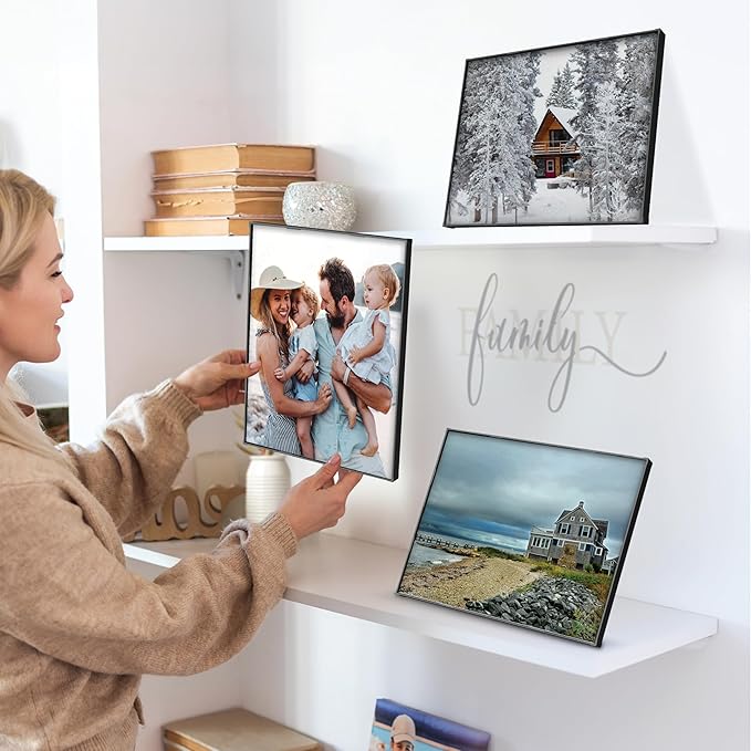 MANTELLO ESSENTIALS 8x10 Picture Frame - Set of 6 - Black Frames, Picture Frames for Wall and Tabletop