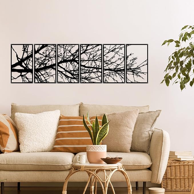 Rajukit Large Metal Wall Art Sculpture,Tree of Life Design,Rust-Resistant Indoor/Outdoor Wall Decor for Living Room,Bedroom,Hallway,Modern Home Decor