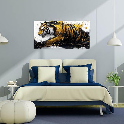 JKWALL77 Tiger Wall Canvas Art for Living Room - Animal Pictures for Office Wall Decor - Boys Bedroom Wall Decor Size 20" x 40"