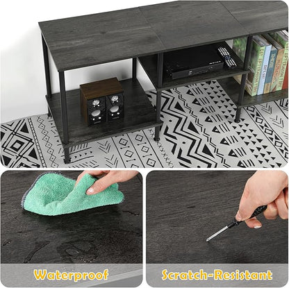 50 Inch TV Stand for Bedroom Dark Grey Entertainment Center with Storage 3 Tier TV Consoles for Living Room TV Media Console Table Cabinet with Open Storage Shelves for 50 43 40 32 Inch TV