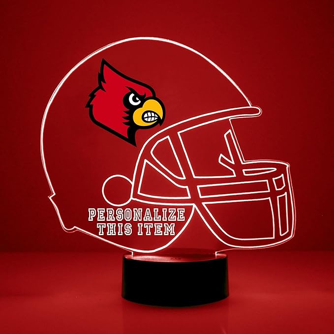 Custom University of Louisville Football Helmet LED Sign Personalized Night Lamp with Remote