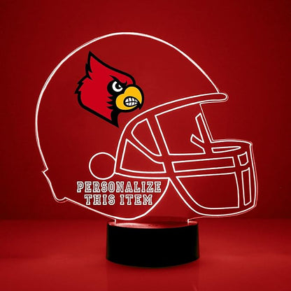 Custom University of Louisville Football Helmet LED Sign Personalized Night Lamp with Remote