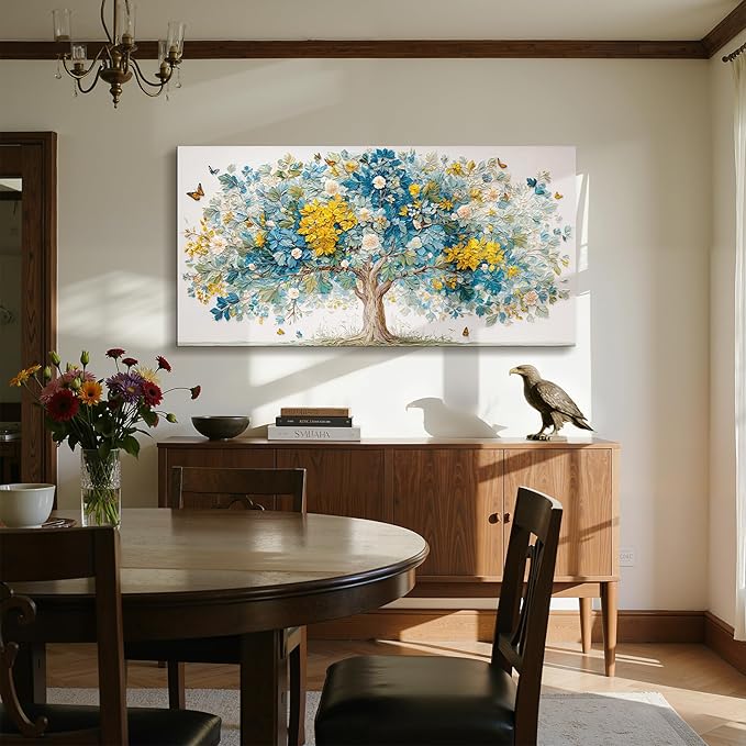imjiayu Large Wall Art, Tree of Life Wall Art, Abstract Art Wall Decor, Nature Spiritual Tree Canvas Prints, Colorful Modern Paintings Wall Decor Living Room Bedroom Office Hallway Yoga Room 24"x48"