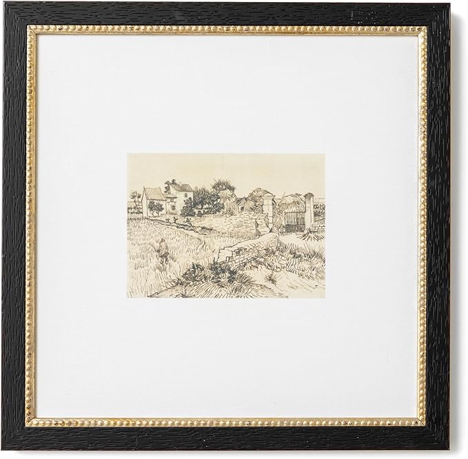 Petal Lane Antique Wall Decor - 11x11 Framed Antique Decor - Make Your Own Gallery Wall Frame Set - Dark Academia Wall Decor - Canvas Wall Art with Vintage Frame (Tuscan Village)
