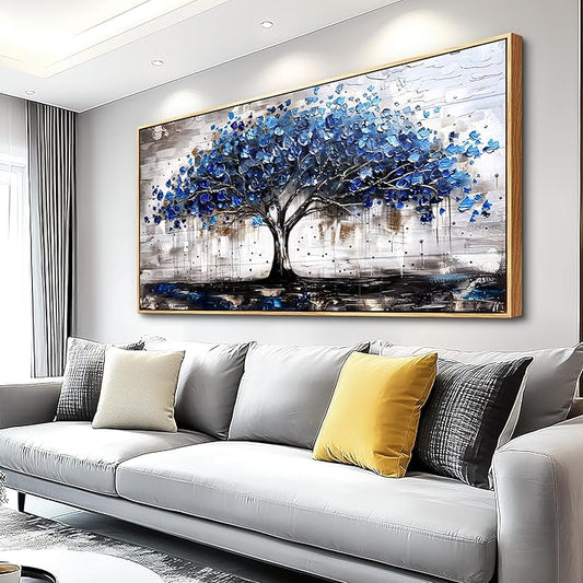 hyidecorart Abstract Wall Decoration For Living Room Canvas Wall Art For Office Bedroom Decor Tree Panoramic Landscape Wall Paintings Wood Framed Prints Textured Pictures Artwork Modern Hotel Decor