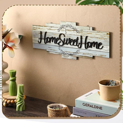 Jetec Home Sweet Home Sign, Rustic Wood Room Wall Decor, Farmhouse Plaque Wall Hanging Wooden Sign for Bedroom, Living Room, Wedding Decor(Rustic)