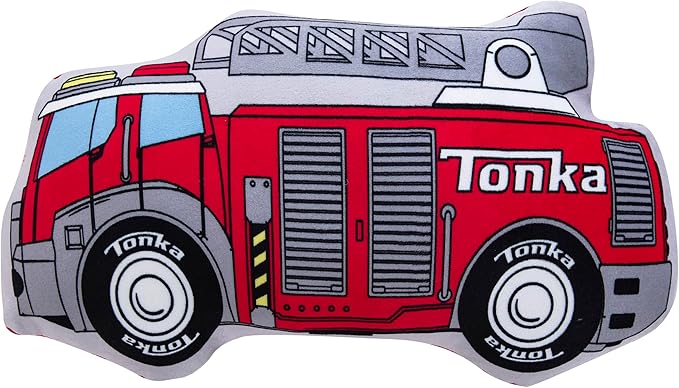 Northwest Hasbro Tonka Fire Truck Cloud Pillow, Plush Comfort for Kids Adults, Bedroom Playroom Decor, Spot Clean, 12 Inch