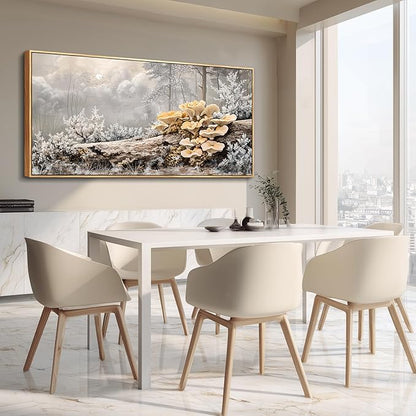QIYILEXWART Canvas Wall Art For Living Room Wall Decor For Bedroom Office Wall Decoration Moonlit Forest Mushroom Landscape Painting Farmhouse Pictures Artwork Room Aesthetic Home Decor 20x40 In