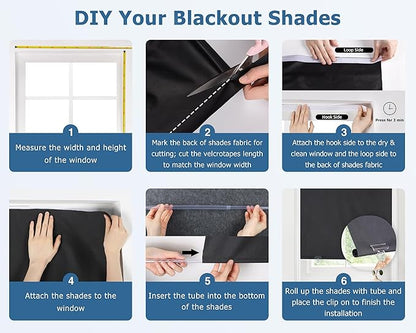 LazBlinds 100% Blackout Roller Shades, No Tools No Drill Cordless Blinds for Windows, Thermal Insulated UV Protection Privacy Window Shades for Bedroom (48''W x 72''H, Taupe)