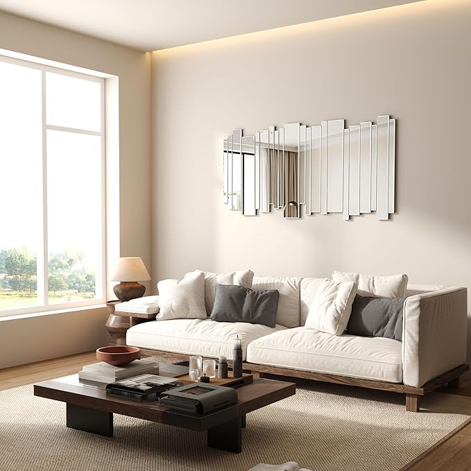 Decorative Mirrors for Wall Decor Large Mirrors for Wall Decor Living Room Silver Mirrors 27×55 inch (Silver)