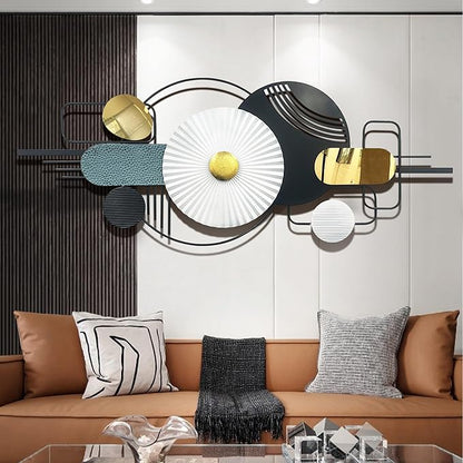 HAVFIFK Modern Metal Wall Art - Black & Gold Abstract Geometric Sculptures for Living Room, Dining Room, Bedroom & Bathroom12