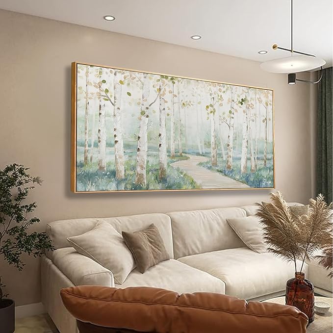Framed Wall Art Decor Home Decor Wall Art Prints Colorful Forest Path Modern Natural Landscape Wall Art Canvas Decorations for Living Room Wall Bedroom Kitchen Office Decor 20×40 in