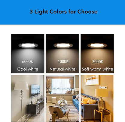 Under Cabinet Lighting Dimmable LED Puck Lights,Recessed Mount,12V Low Volt,60mm Cutout Haolgen Bulb Replace,Small Puck Light Plug in for Curio,Book Case,Display Shelf,6000k Cold White,6pcs