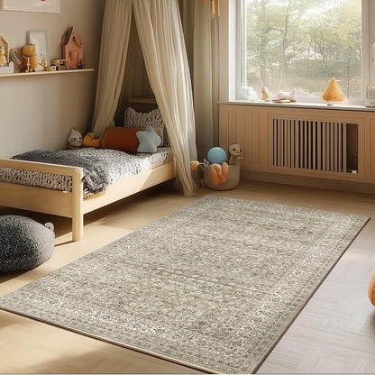 4x6 Washable Area Rugs for Entryway: Door Mat Indoor Entrance Throw Rug Non Slip Low Pile Kitchen Rug for Front Door Indoor Entrance Entry Kids Room