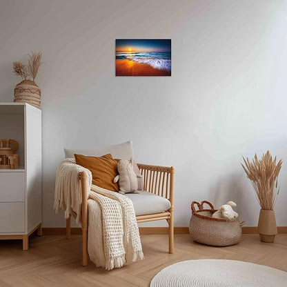 TutuBeer 1 Panel Ocean Pictures Beach Pictures Beautiful Sunrise over the Sea Picture Print on Canvas Wall Decor Beach Picture Ocean Wall Art Stretched and Framed 24x36 inch