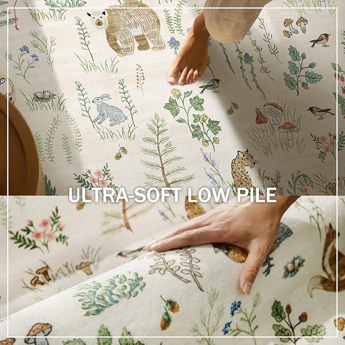 Machine Washable Kitchen Runner Rugs: 2'6"x8' Hallway Runner Non Slip Low Pile Soft Stain Resistant Carpet Runners for Hallways Indoor Entryway Kitchen Laundry Room Bedroom Farmhouse